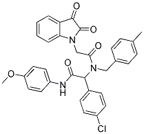 2-(4-CHLOROPHENYL)-2-(2-(2,3-DIOXOINDOLIN-1-YL)-N-(4-METHYLBENZYL)ACETAMIDO)-N-(4-METHOXYPHENYL)ACETAMIDE 结构式