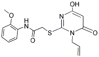 2-[(1-ALLYL-4-HYDROXY-6-OXO-1,6-DIHYDROPYRIMIDIN-2-YL)THIO]-N-(2-METHOXYPHENYL)ACETAMIDE 结构式