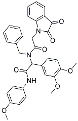 N-BENZYL-N-(1-(3,4-DIMETHOXYPHENYL)-2-(4-METHOXYPHENYLAMINO)-2-OXOETHYL)-2-(2,3-DIOXOINDOLIN-1-YL)ACETAMIDE 结构式