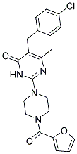 5-(4-CHLOROBENZYL)-2-[4-(2-FUROYL)PIPERAZIN-1-YL]-6-METHYLPYRIMIDIN-4(3H)-ONE 结构式
