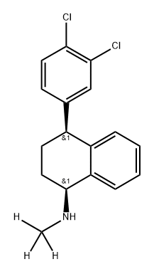 (1S,4S)-4-(3,4-DICHLOROPHENYL)-1,2,3,4-TETRAHYDRO-N-METHYL-1-NAPHTHALENAMINE-D3 结构式