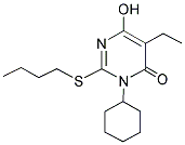 2-(BUTYLTHIO)-3-CYCLOHEXYL-5-ETHYL-6-HYDROXYPYRIMIDIN-4(3H)-ONE 结构式