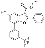 ETHYL 5-HYDROXY-2-PHENYL-7-[3-(TRIFLUOROMETHYL)PHENYL]-1-BENZOFURAN-3-CARBOXYLATE 结构式