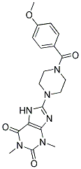 1,3-DIMETHYL-8-[4-(4-METHOXYBENZOYL)PIPERAZIN-1-YL]-3,7-DIHYDRO-1H-PURINE-2,6-DIONE 结构式