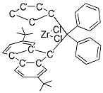 DIPHENYLMETHYLIDENE(CYCLOPENTADIENYL)(2,7-DI-TERT-BUTYLFLUOREN-9-YL)ZIRCONIUM DICHLORIDE 结构式