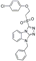 9-BENZYL-3-[2-(4-CHLORO-PHENOXY)-ETHANESULFONYL]-9H-BENZO[4,5]IMIDAZO[2,1-C][1,2,4]TRIAZOLE 结构式