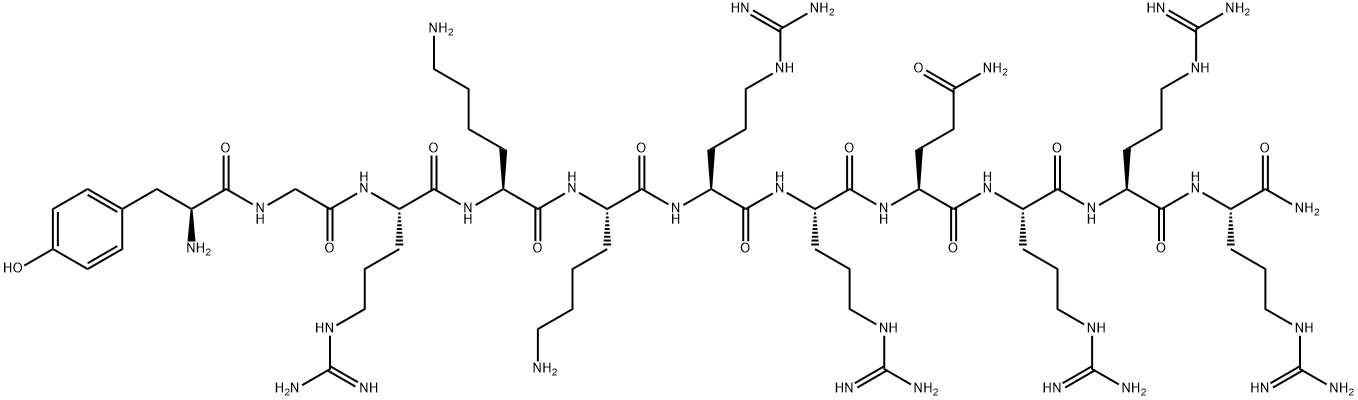 TYR-GLY-ARG-LYS-LYS-ARG-ARG-GLN-ARG-ARG-ARG-NH2 结构式