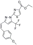 ETHYL 2-[3-[(Z)-2-(4-METHOXYPHENYL)VINYL]-5-(TRIFLUOROMETHYL)-1H-PYRAZOL-1-YL]-1,3-THIAZOLE-4-CARBOXYLATE 结构式