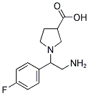 1-[2-AMINO-1-(4-FLUORO-PHENYL)-ETHYL]-PYRROLIDINE-3-CARBOXYLIC ACID 结构式