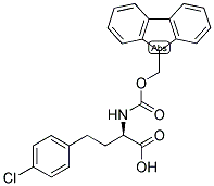 (R)-4-(4-CHLORO-PHENYL)-2-(9H-FLUOREN-9-YLMETHOXYCARBONYLAMINO)-BUTYRIC ACID 结构式