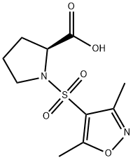 1-[(3,5-DIMETHYLISOXAZOL-4-YL)SULFONYL]PROLINE 结构式