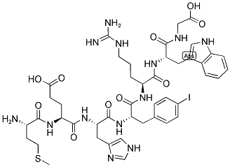 H-Met-Glu-His-Phe(4-i)-Arg-Trp-Gly-OH 结构式