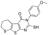 2-MERCAPTO-3-(4-METHOXYPHENYL)-6,7-DIHYDRO-5H-THIOPYRANO[3',2':4,5]THIENO[2,3-D]PYRIMIDIN-4(3H)-ONE 结构式