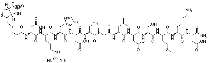 BIOTIN-ASP-ARG-HIS-ASP-SER-GLY-LEU-ASP-SER-MET-LYS-ASP-NH2 结构式