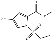 METHYL 4-BROMO-1-(ETHYLSULFONYL)-1H-PYRROLE-2-CARBOXYLATE 结构式