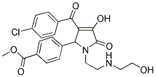 Methyl 4-(3-(4-chlorobenzoyl)-4-hydroxy-1-{2-[(2-hydroxyethyl)amino]ethyl}-5-oxo-2,5-dihydro-1H-pyrrol-2-yl)benzoate 结构式
