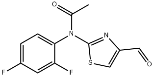 N-(2,4-二氟苯基)-N-(4-甲酰基-1,3-噻唑-2-基)乙酰胺 结构式