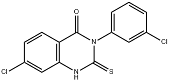 7-氯-3-(3-氯苯基)-2-巯基喹唑啉-4(3H)-酮 结构式