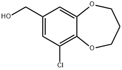 (9-CHLORO-3,4-DIHYDRO-2H-1,5-BENZODIOXEPIN-7-YL)METHANOL 结构式