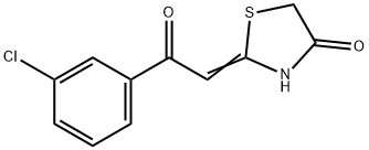 2-[2-(3-氯苯基)-2-氧代亚乙基]-1,3-噻唑烷-4-酮 结构式