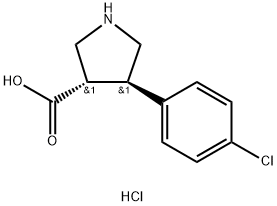 (3R,4S)-4-(4-氯苯基)吡咯烷-3-羧酸盐酸盐 结构式