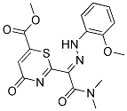 Methyl 2-[(1Z)-2-(dimethylamino)-N-(2-methoxyphenyl)-2-oxoethanehydrazonoyl]-4-oxo-4H-1,3-thiazine-6-carboxylate 结构式