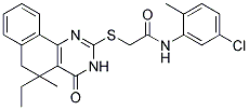 N-(5-CHLORO-2-METHYLPHENYL)-2-[(5-ETHYL-5-METHYL-4-OXO-3,4,5,6-TETRAHYDROBENZO[H]QUINAZOLIN-2-YL)SULFANYL]ACETAMIDE 结构式