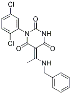 (5E)-5-[1-(BENZYLAMINO)ETHYLIDENE]-1-(2,5-DICHLOROPHENYL)PYRIMIDINE-2,4,6(1H,3H,5H)-TRIONE 结构式