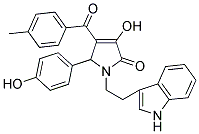 3-Hydroxy-1-[2-(1H-indol-3-yl)ethyl]-4-(4-methylbenzoyl)-5-(4-hydroxyphenyl)-1,5-dihydro-2H-pyrrol-2-one 结构式