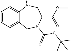 1,2,3,5-Tetrahydro-benzo[e][1,4]diazepine-3,4-dicarboxylic acid 4-tert-butyl ester 3-methyl ester 结构式
