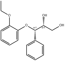 (2RS,3RS)-3-(2-ETHOXYPHENOXY)-1,2-DIHYDROXY-3-PHENYLPROPANE 结构式