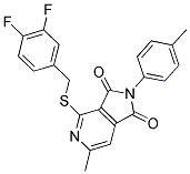 4-[(3,4-Difluorobenzyl)thio]-6-methyl-2-(4-methylphenyl)-1H-pyrrolo[3,4-c]pyridine-1,3(2H)-dione 结构式