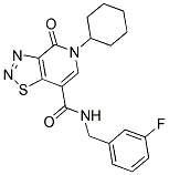 5-CYCLOHEXYL-N-(3-FLUOROBENZYL)-4-OXO-4,5-DIHYDRO[1,2,3]THIADIAZOLO[4,5-C]PYRIDINE-7-CARBOXAMIDE 结构式