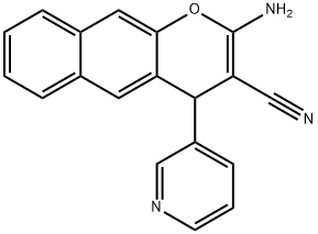2-Amino-4-(3-pyridinyl)-4H-benzo[g]chromene-3-carbonitrile 结构式