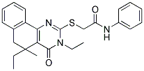 2-[(3,5-DIETHYL-5-METHYL-4-OXO-3,4,5,6-TETRAHYDROBENZO[H]QUINAZOLIN-2-YL)SULFANYL]-N-PHENYLACETAMIDE 结构式
