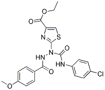 ETHYL 2-[1-[(4-CHLOROANILINO)CARBONYL]-2-(4-METHOXYBENZOYL)HYDRAZINO]-1,3-THIAZOLE-4-CARBOXYLATE 结构式