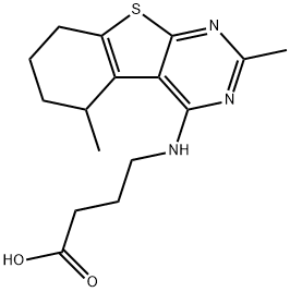 4-(2,5-DIMETHYL-5,6,7,8-TETRAHYDRO-BENZO[4,5]-THIENO[2,3-D]PYRIMIDIN-4-YLAMINO)-BUTYRIC ACID 结构式