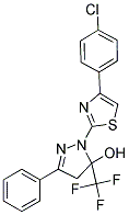 1-[4-(4-CHLOROPHENYL)-1,3-THIAZOL-2-YL]-3-PHENYL-5-(TRIFLUOROMETHYL)-4,5-DIHYDRO-1H-PYRAZOL-5-OL 结构式