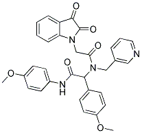 2-(2,3-DIOXOINDOLIN-1-YL)-N-(1-(4-METHOXYPHENYL)-2-(4-METHOXYPHENYLAMINO)-2-OXOETHYL)-N-(PYRIDIN-3-YLMETHYL)ACETAMIDE 结构式