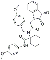 1-(2-(2,3-DIOXOINDOLIN-1-YL)-N-(4-METHOXYBENZYL)ACETAMIDO)-N-(4-METHOXYPHENYL)CYCLOHEXANECARBOXAMIDE 结构式