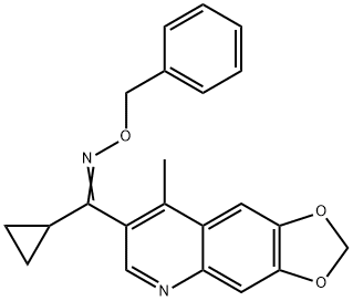 CYCLOPROPYL(8-METHYL[1,3]DIOXOLO[4,5-G]QUINOLIN-7-YL)METHANONE O-BENZYLOXIME 结构式