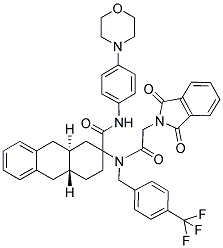 (4aR,9aS)-2-(2-(1,3-Dioxoisoindolin-2-yl)-N-(4-(trifluoromethyl)benzyl)acetamido)-N-(4-morpholinophenyl)-1,2,3,4,4a,9,9a,10-octahydroanthracene-2-carboxamide 结构式