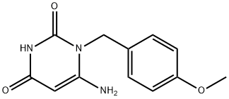 6-氨基-1-[(4-甲氧苯基)甲基]嘧啶-2,4-二酮 结构式