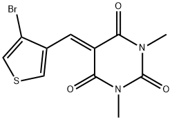 5-[(4-Bromo-3-thienyl)methylene]-1,3-dimethyl-2,4,6(1H,3H,5H)-pyrimidinetrione 结构式