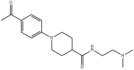 1-(4-Acetylphenyl)-N-[2-(dimethylamino)ethyl]-4-piperidinecarboxamide 结构式