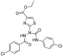 ETHYL 2-(2-(4-CHLOROBENZOYL)-1-{[(4-CHLOROPHENYL)AMINO]CARBONYL}HYDRAZINO)-1,3-THIAZOLE-4-CARBOXYLATE 结构式