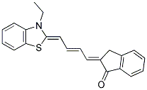 (2E)-2-[(2E,4Z)-4-(3-ETHYL-1,3-BENZOTHIAZOL-2(3H)-YLIDENE)BUT-2-ENYLIDENE]INDAN-1-ONE 结构式