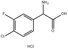 2-氨基-2-(4-氯-3-氟苯基)乙酸盐酸盐 结构式