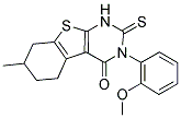 3-(2-METHOXYPHENYL)-7-METHYL-2-THIOXO-2,3,5,6,7,8-HEXAHYDRO[1]BENZOTHIENO[2,3-D]PYRIMIDIN-4(1H)-ONE 结构式