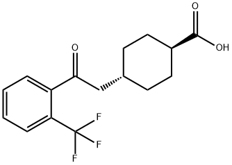 TRANS-4-[2-OXO-2-(2-TRIFLUOROMETHYLPHENYL)ETHYL]CYCLOHEXANE-1-CARBOXYLIC ACID 结构式